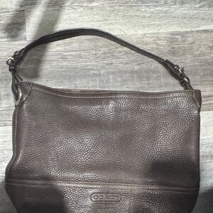 Coach Dark Brown Textured Leather Bag